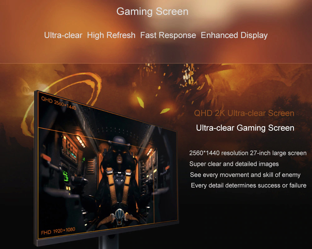 âˆš Xiaomi Gaming Monitor 1440p 165hz Hdr Amd Free-sync 27 Inch